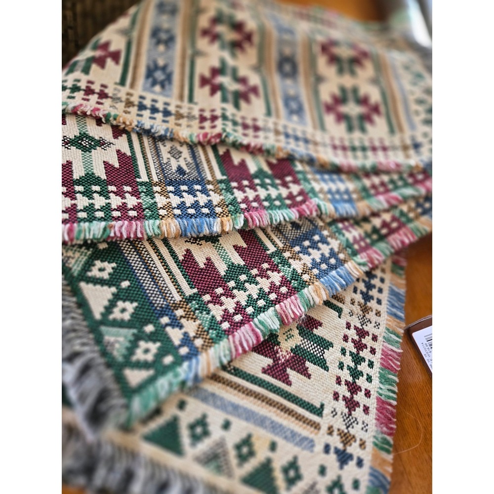 Woven Tapestry 4 Placemats Southwestern Style Fringe Coasters Table Decor Set